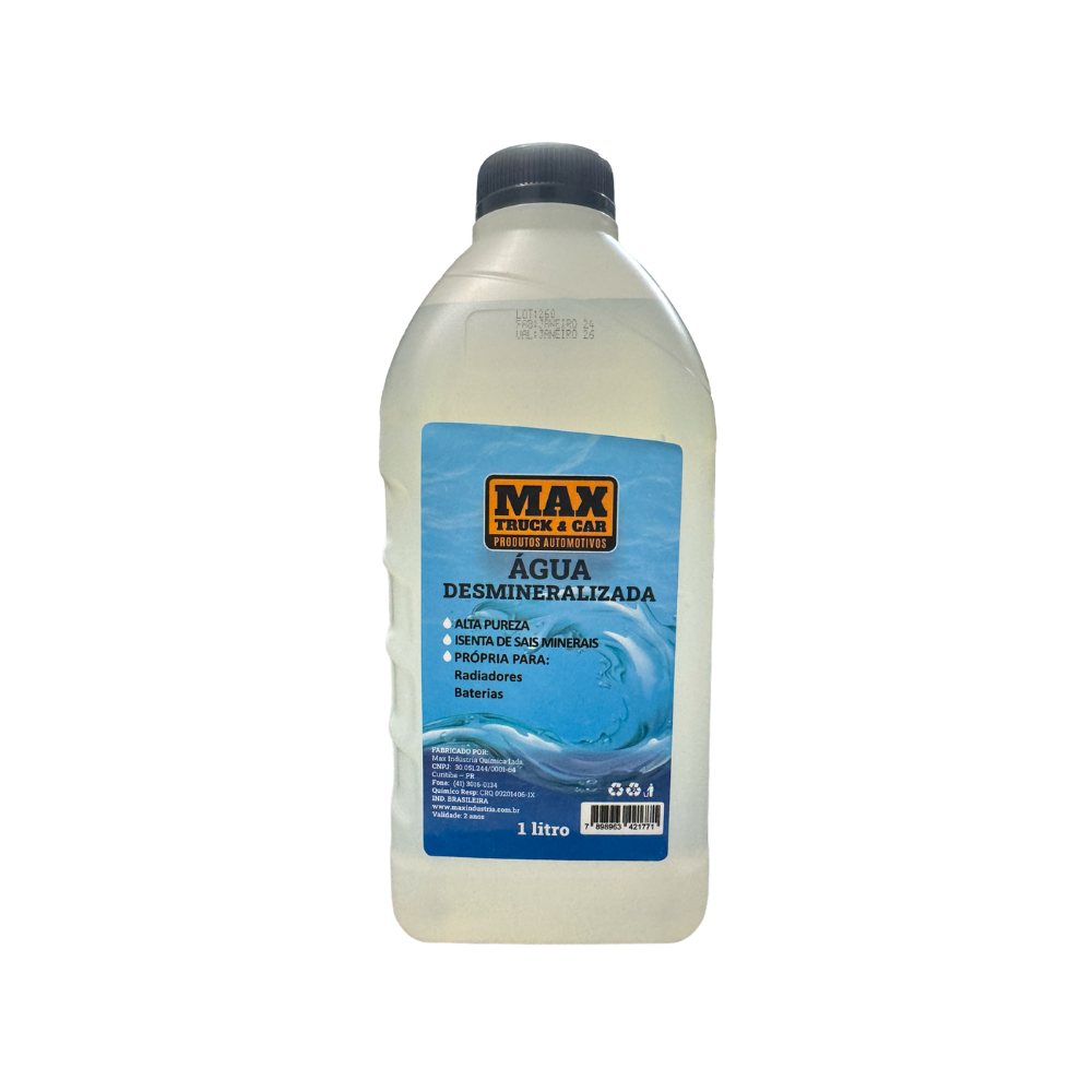 ÁGUA DESMINERALIZADA MAX ADITIVOS
